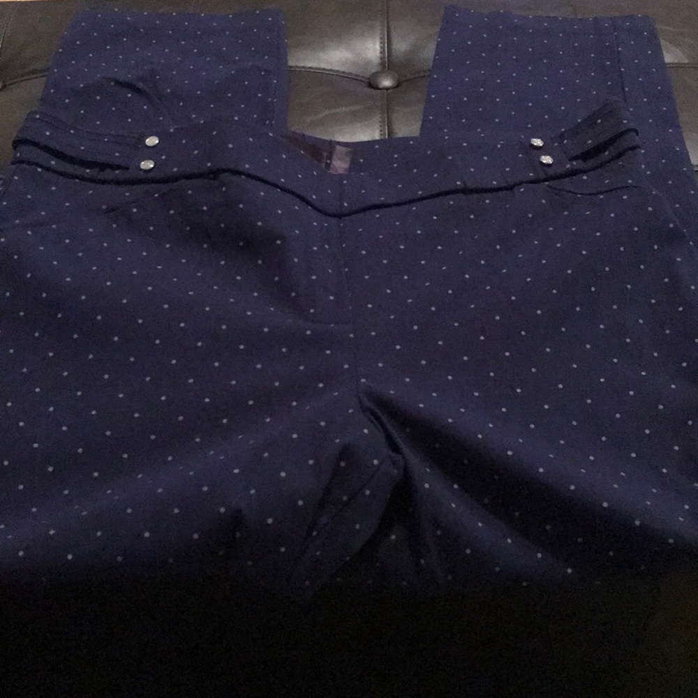 Blue and White Polka Dot Pants